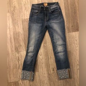 Driftwood Colette Classic fit pearl hem jeans